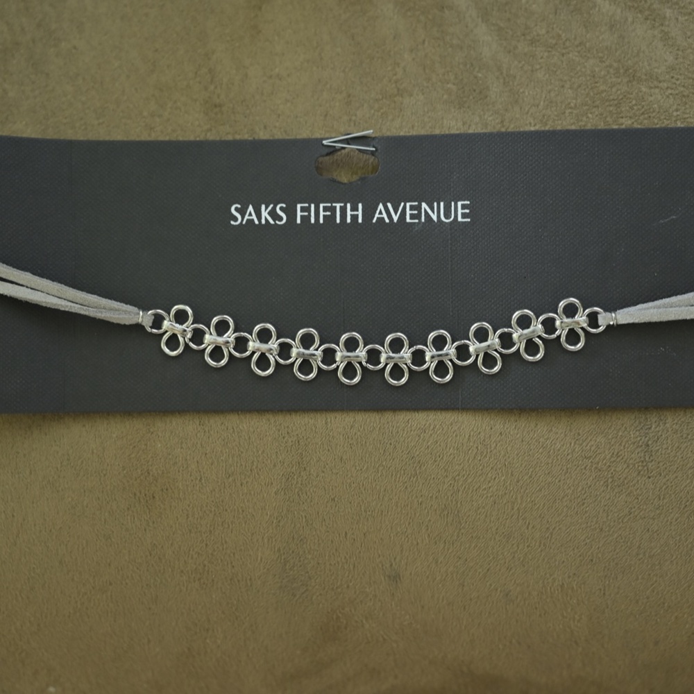 Saks 5th Avenue Silver Choker Necklace, NWT